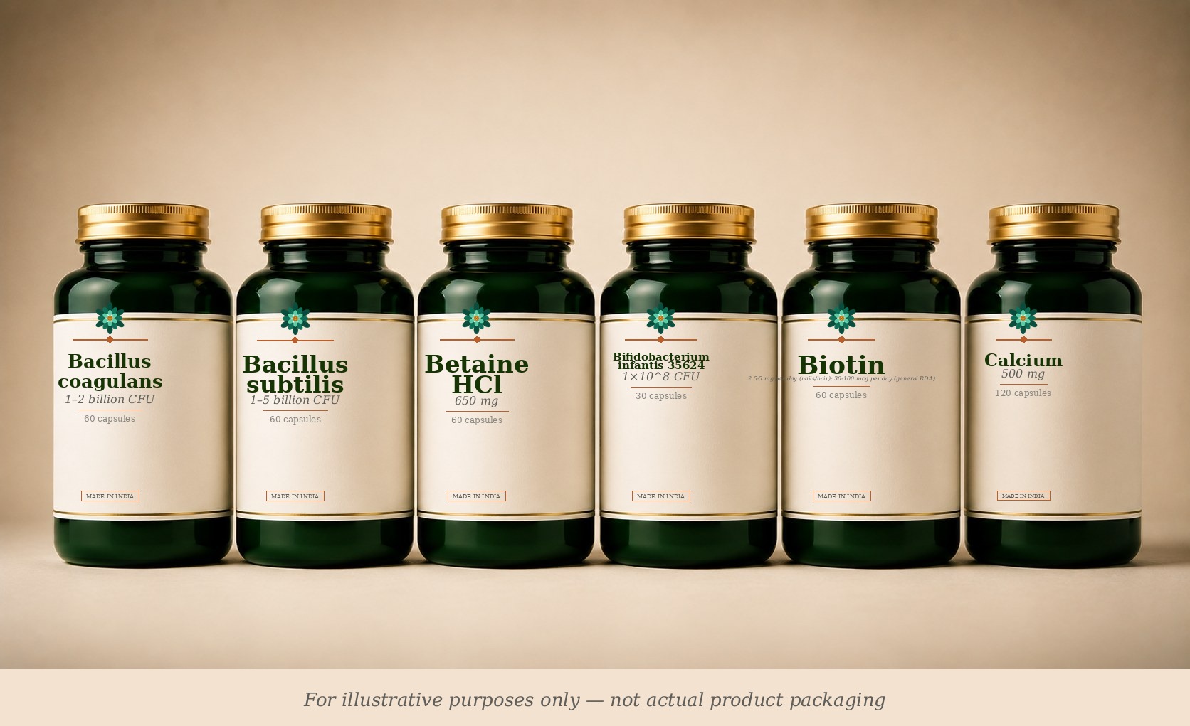 Daily Essentials supplement stack (illustrative)