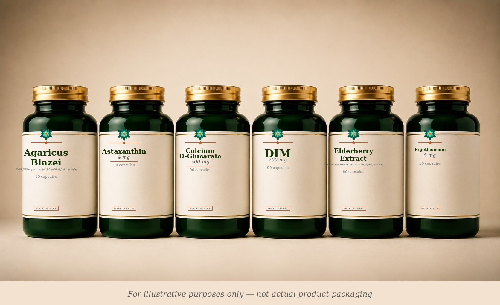 Healthy Aging supplement stack (illustrative)