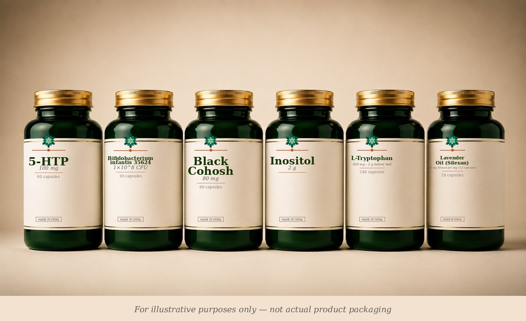 Mood Support supplement stack (illustrative)